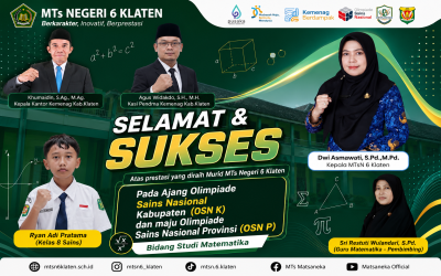 MTs Negeri 6 Klaten Loloskan Siswa ke Olimpiade Sains Nasional Tingkat Provinsi Bidang Matematika