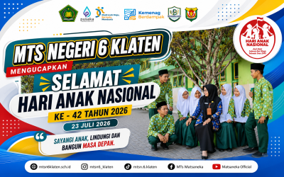 MTs Negeri 6 Klaten Laksanakan Upacara Peringatan Hari Anak Nasional ke-42 Tahun 2026